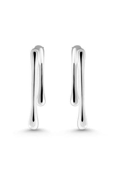 LITHE Earrings. Asymmetrical melt flow drop earrings, silver, handmade, hypoallergenic, water-resistant